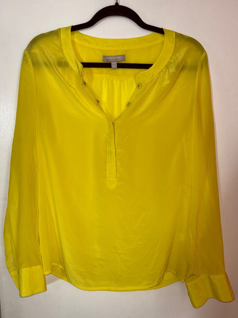 Banana Republic Bright Yellow Silk-Blend Blouse